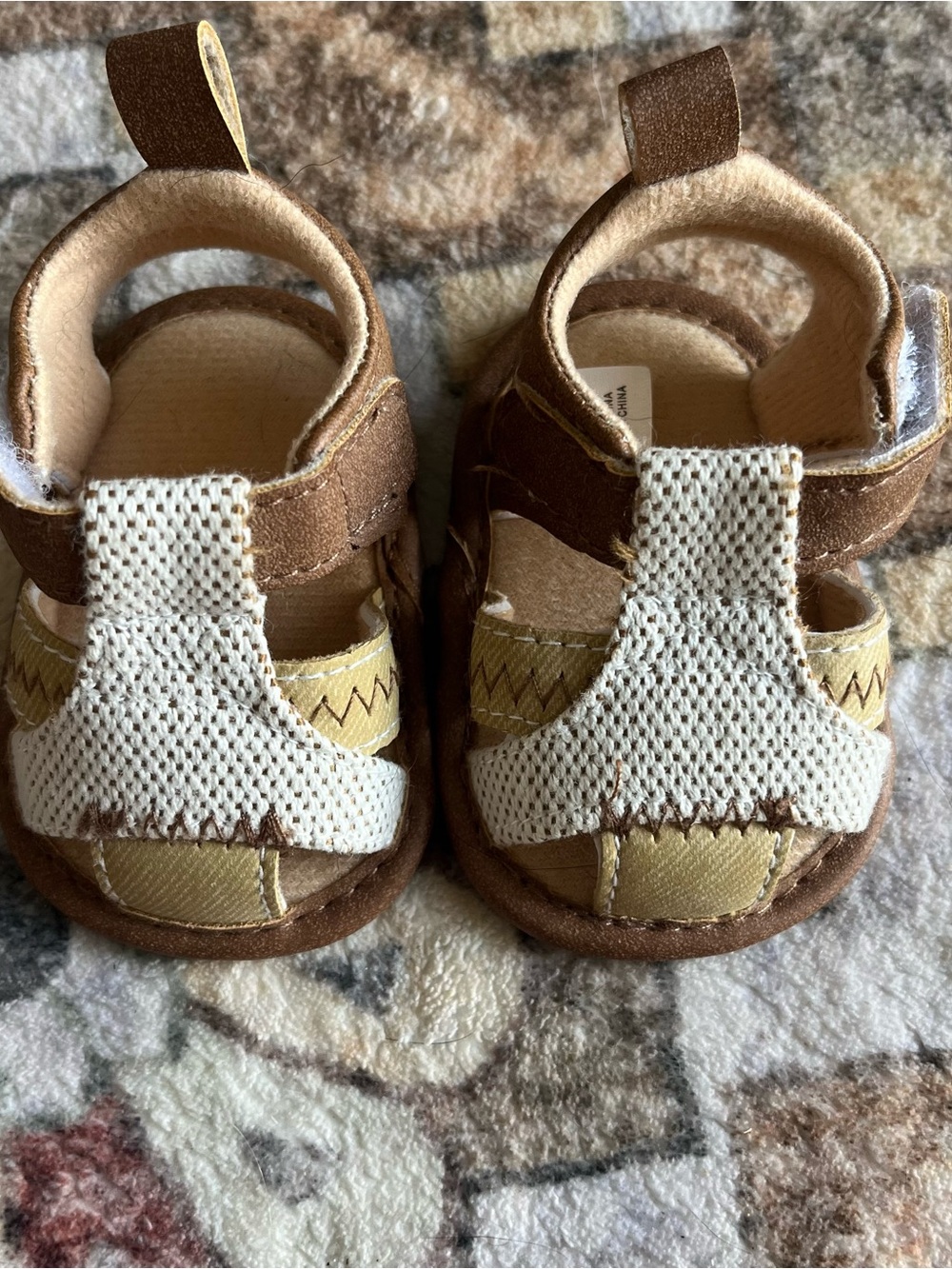 Baby Brown and White Sandals - Casual Summer Shoes